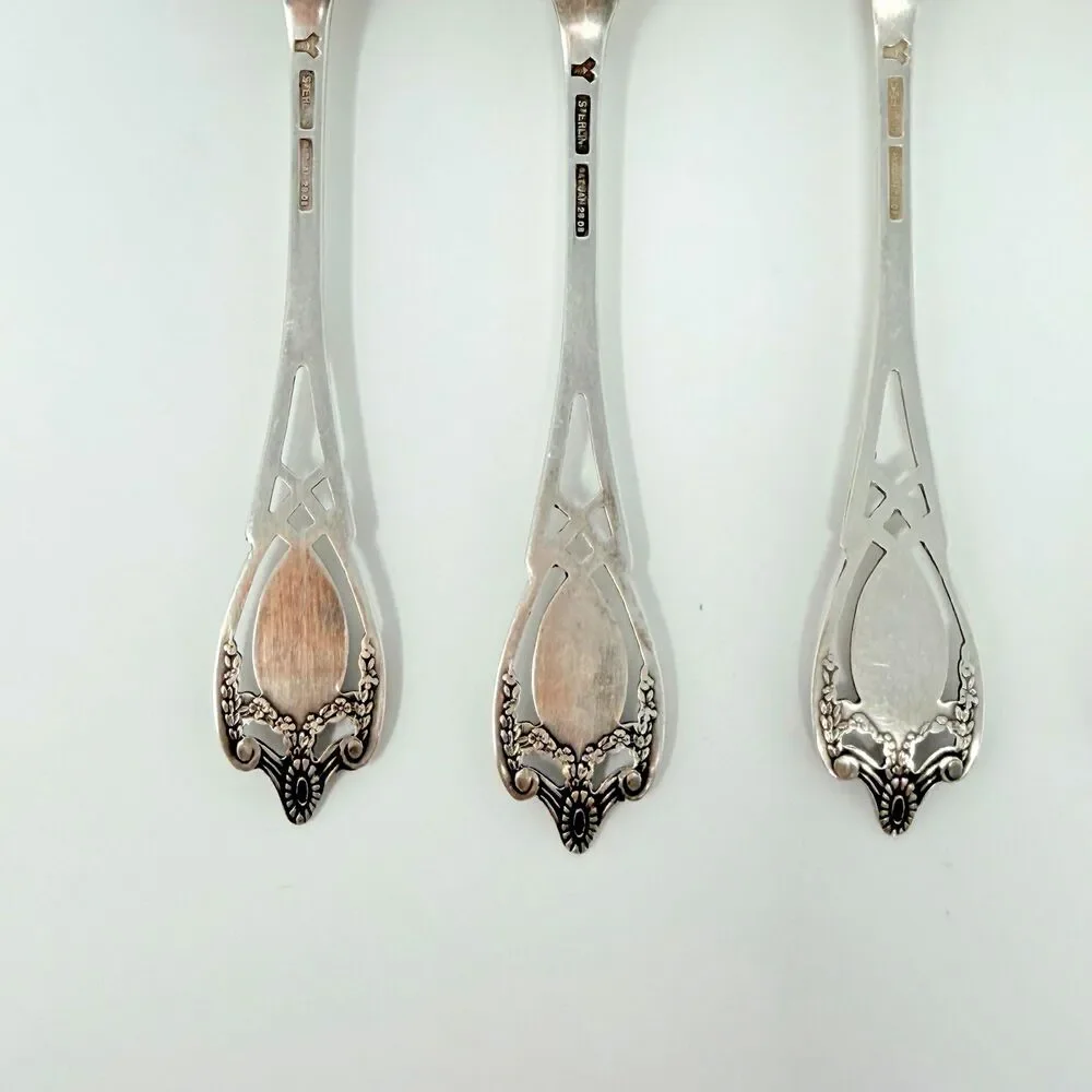 Rogers Lunt & Bowlen Monticello Sterling Silver Teaspoons Set of 4 77g